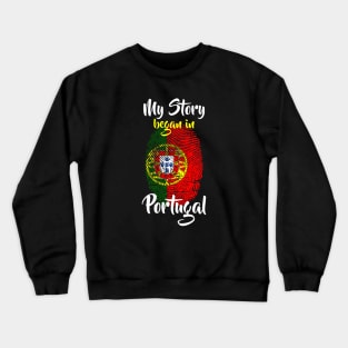 Portugal Flag Fingerprint My Story DNA Portuguese Crewneck Sweatshirt